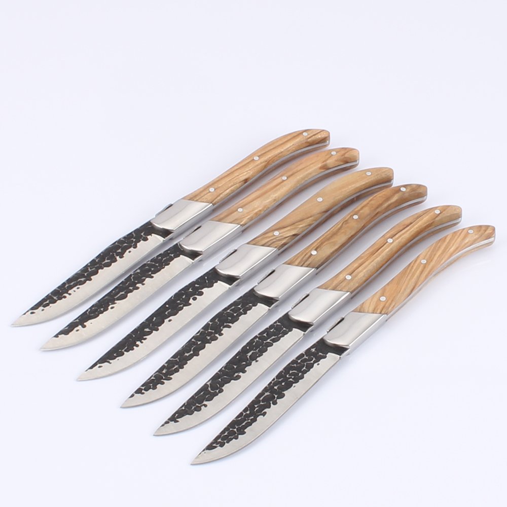 Laguiole Steak нож Olive Wood рукоять Forged Steak нож - High-End Stainless Steel Cutlery оптом VEXKANT