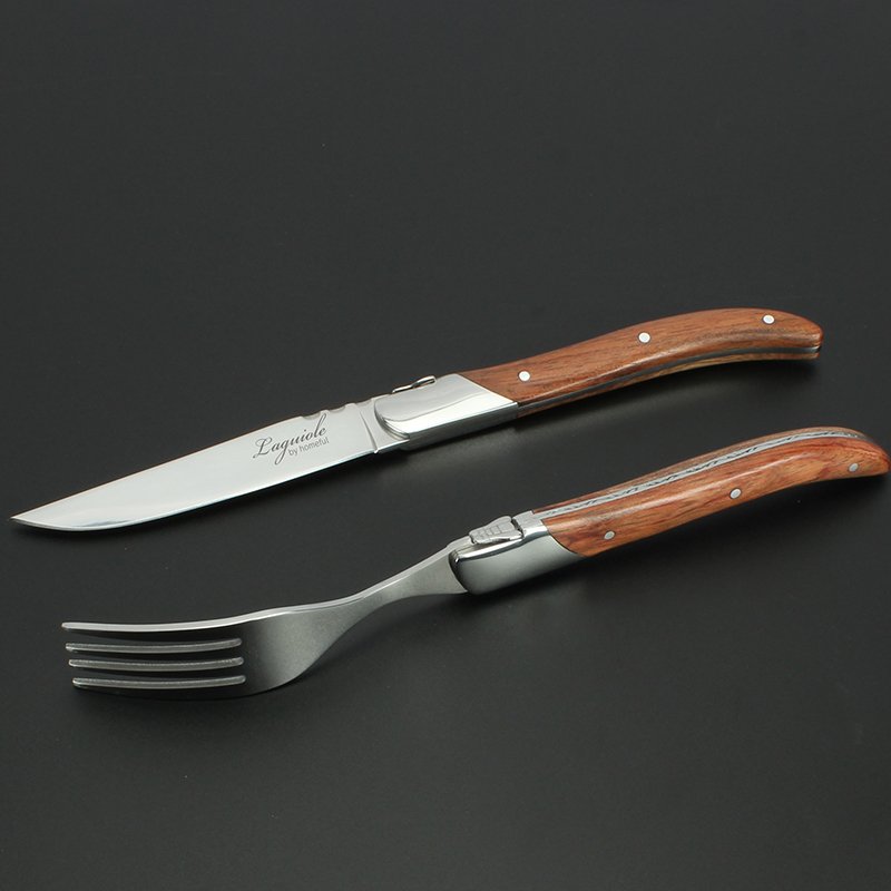 Lagiole Steak нож And Fork набор Rosewood - Exquisite French Design, Suitable For Catering Industry оптом VEXKANT
