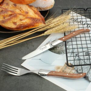 Laguiole Olive Wood Steak нож And Fork набор - High-End French Tableware, Classic Design, Suitable For Restaurants, Hotels And High-End Banquets оптом VEXKANT